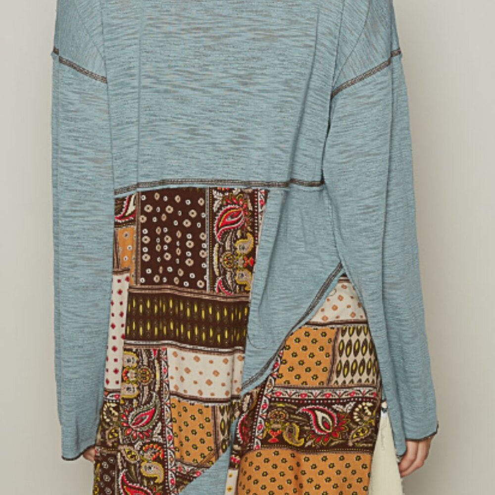 #113 POL ROUND NECK TEXTURED TOP - Picture 2 of 6